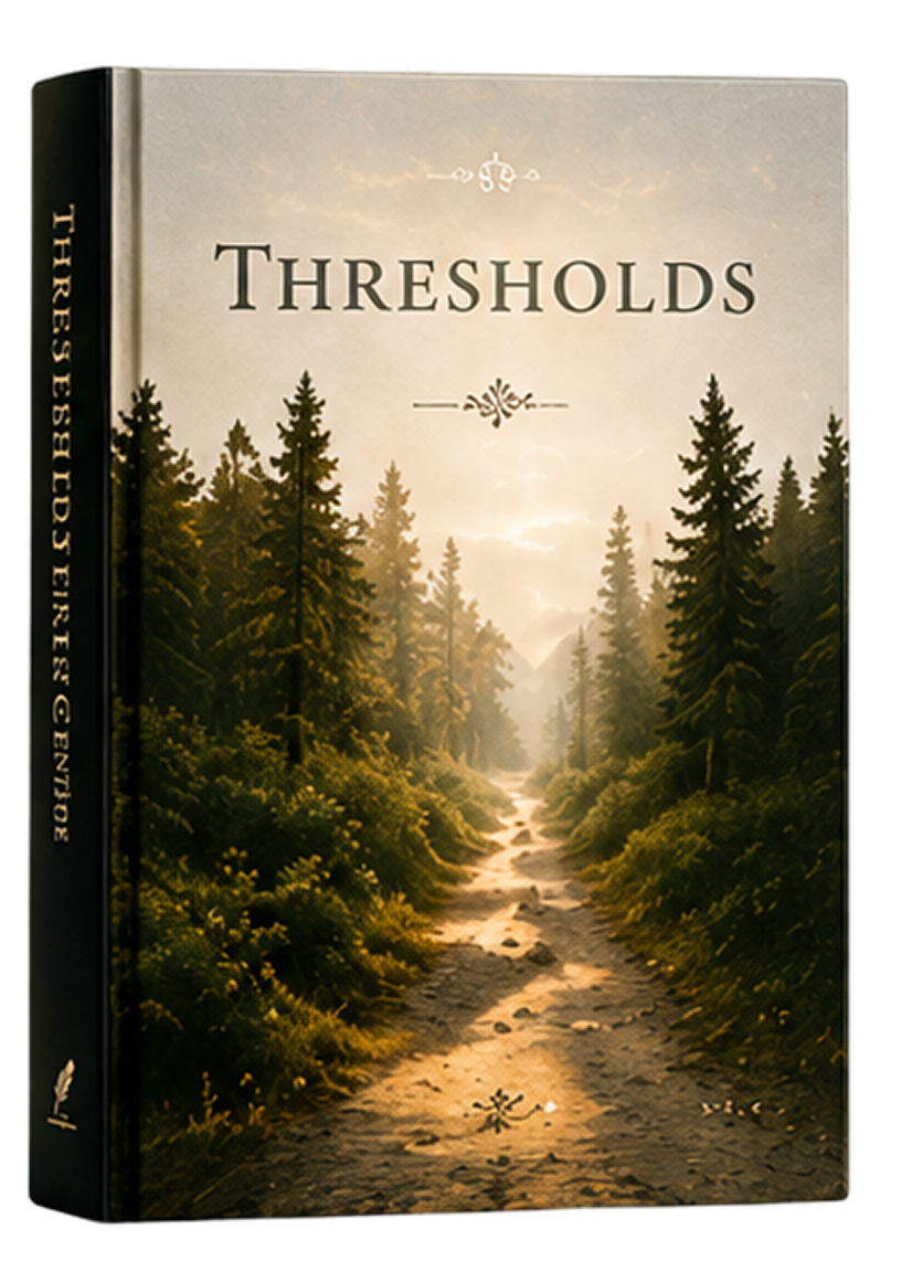 Book cover with forest pathway illustration.